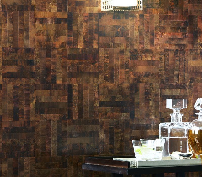 True Metals Basketweave Aluminum Copper Tiles