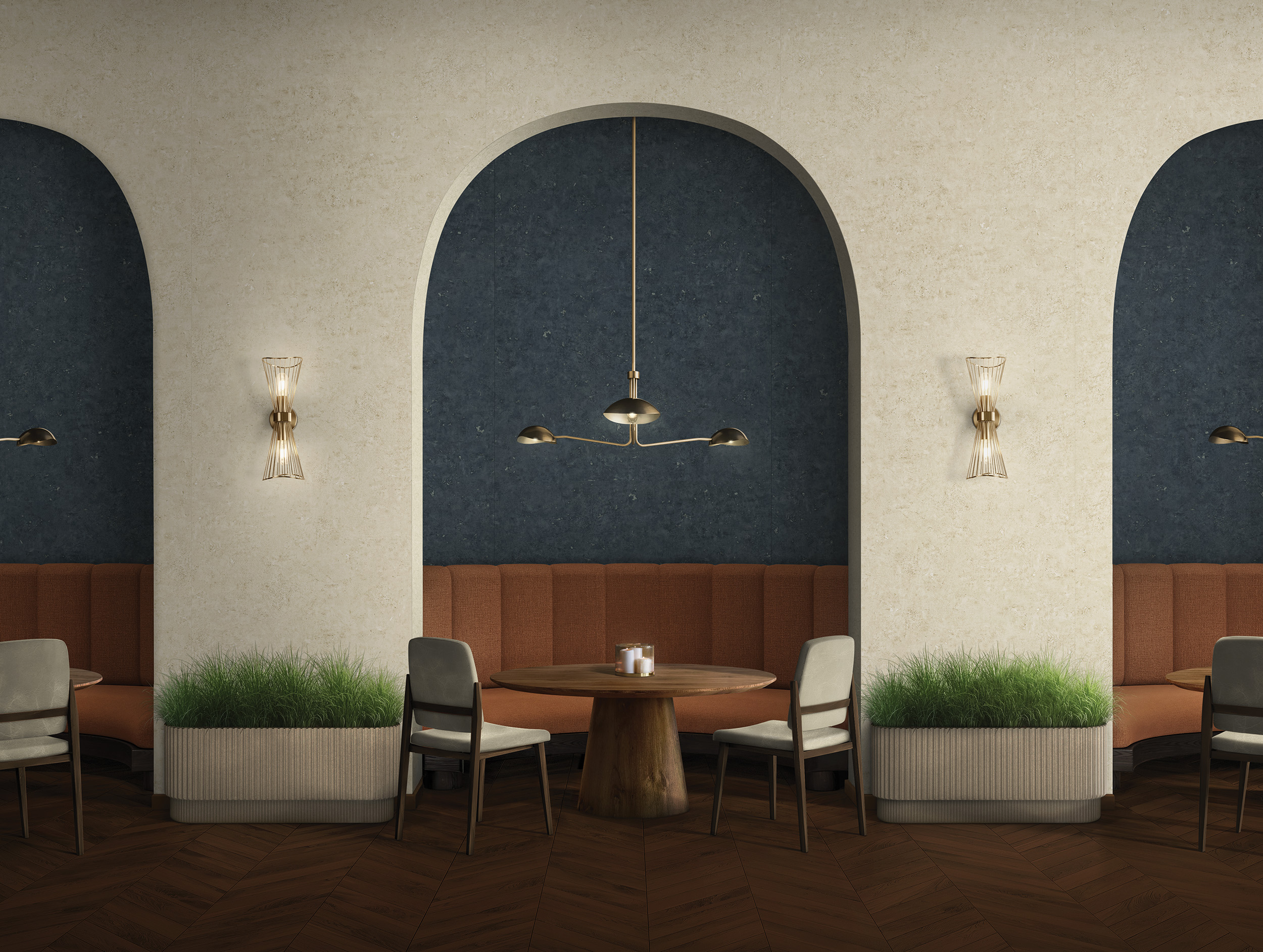 Blue Quartz, MR-FV-26510 and Travertine, MR-FV-26X14